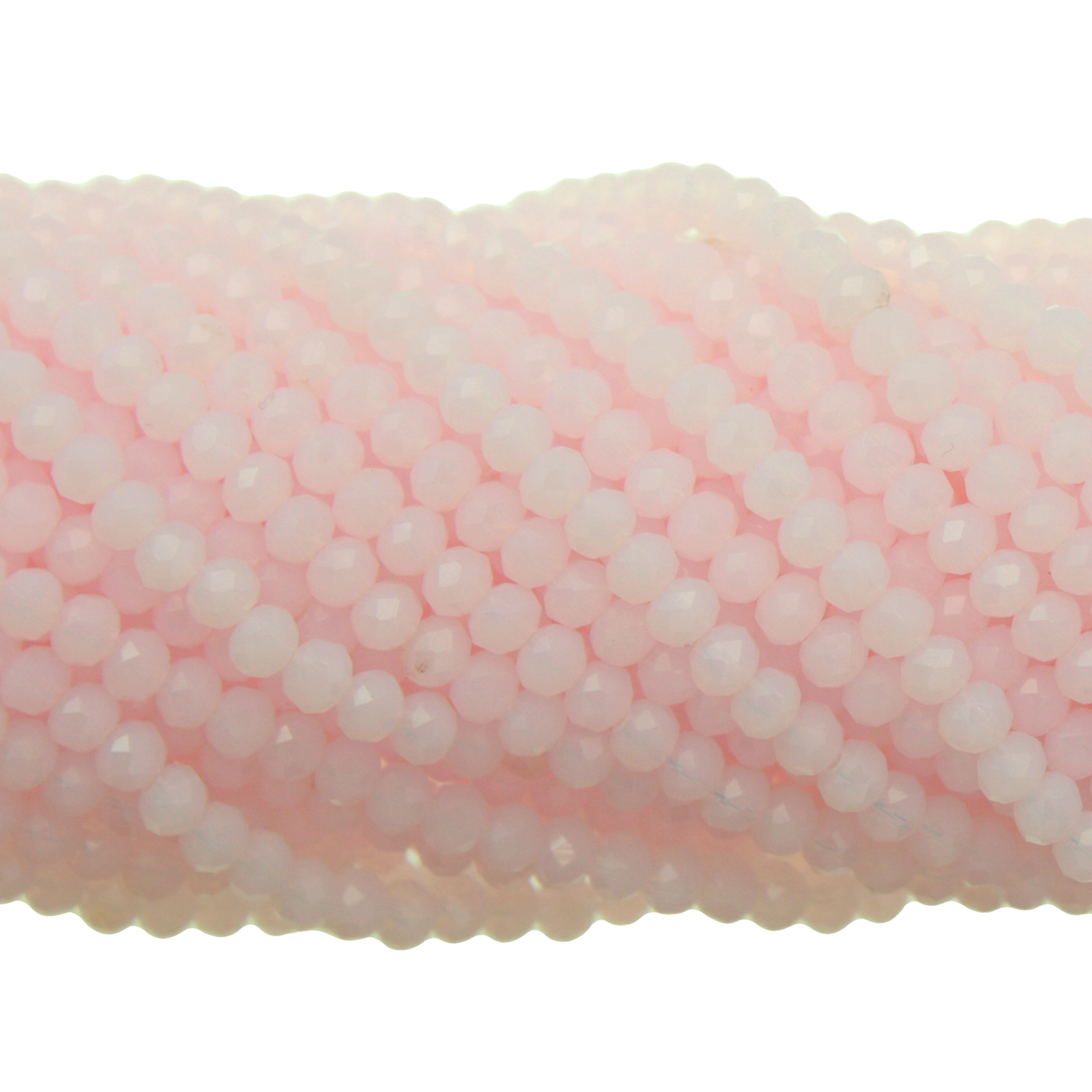 opal pink chinese crystal faceted roundelle 4x3mm | 1 strand
