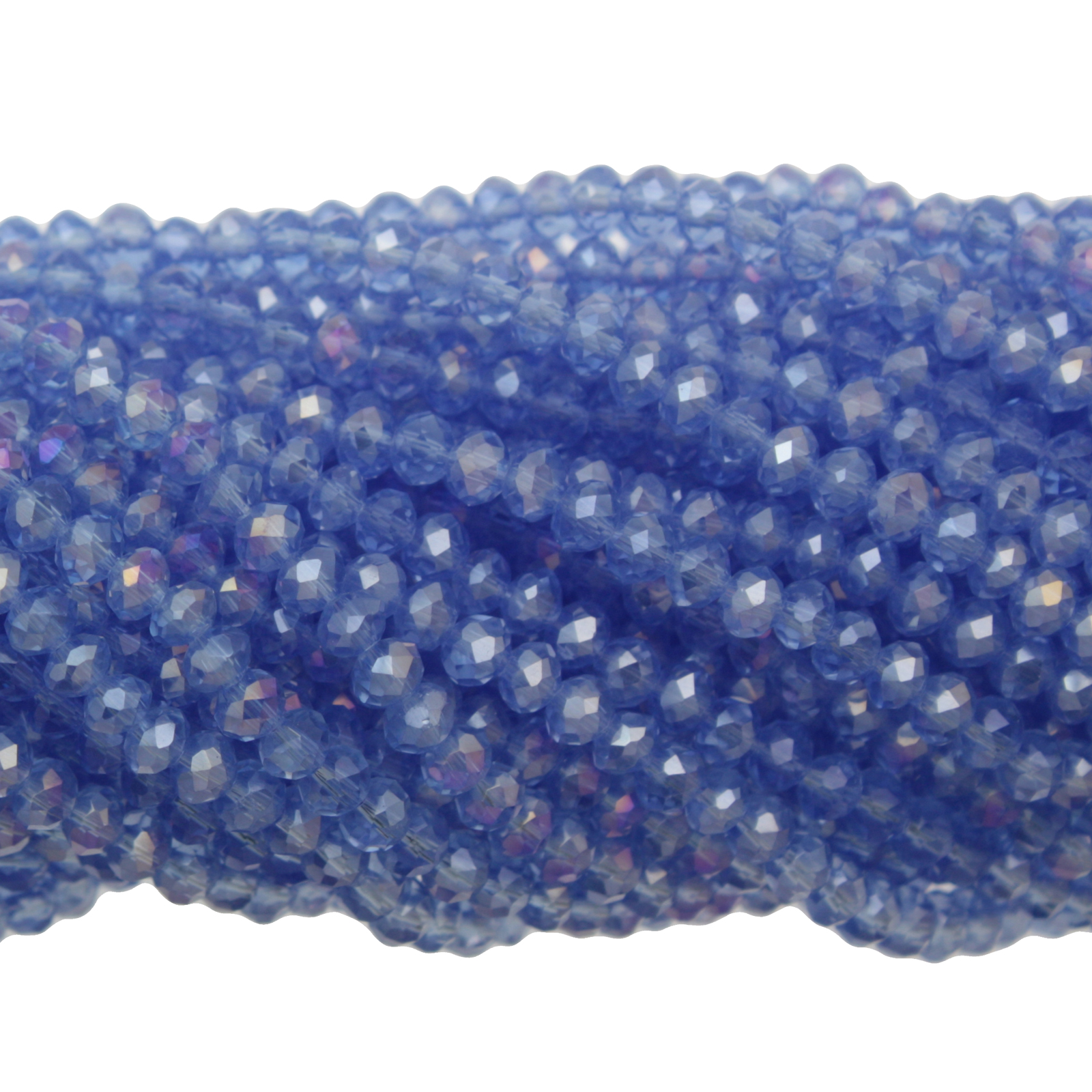 sapphire ab chinese crystal faceted roundelle 4x3mm | 1 strand