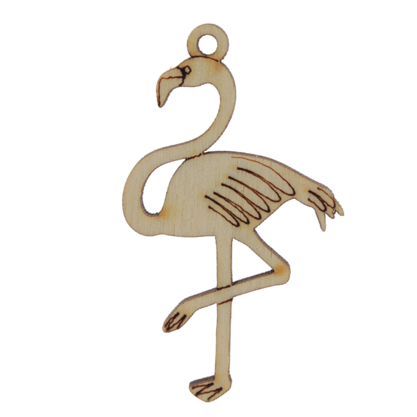 wooden pendant - natural - flamingo 65x40mm | 1pc