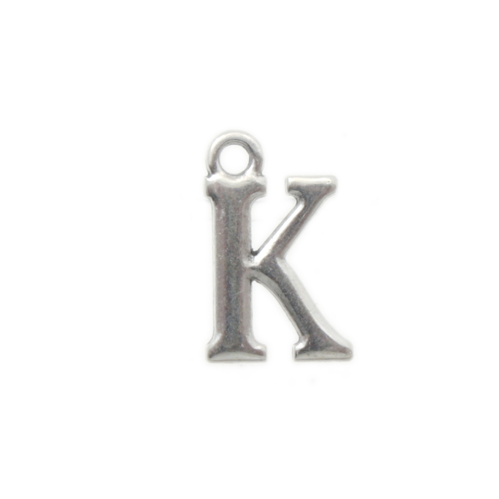 antique silver plated alphabet charm letter k | 1pc