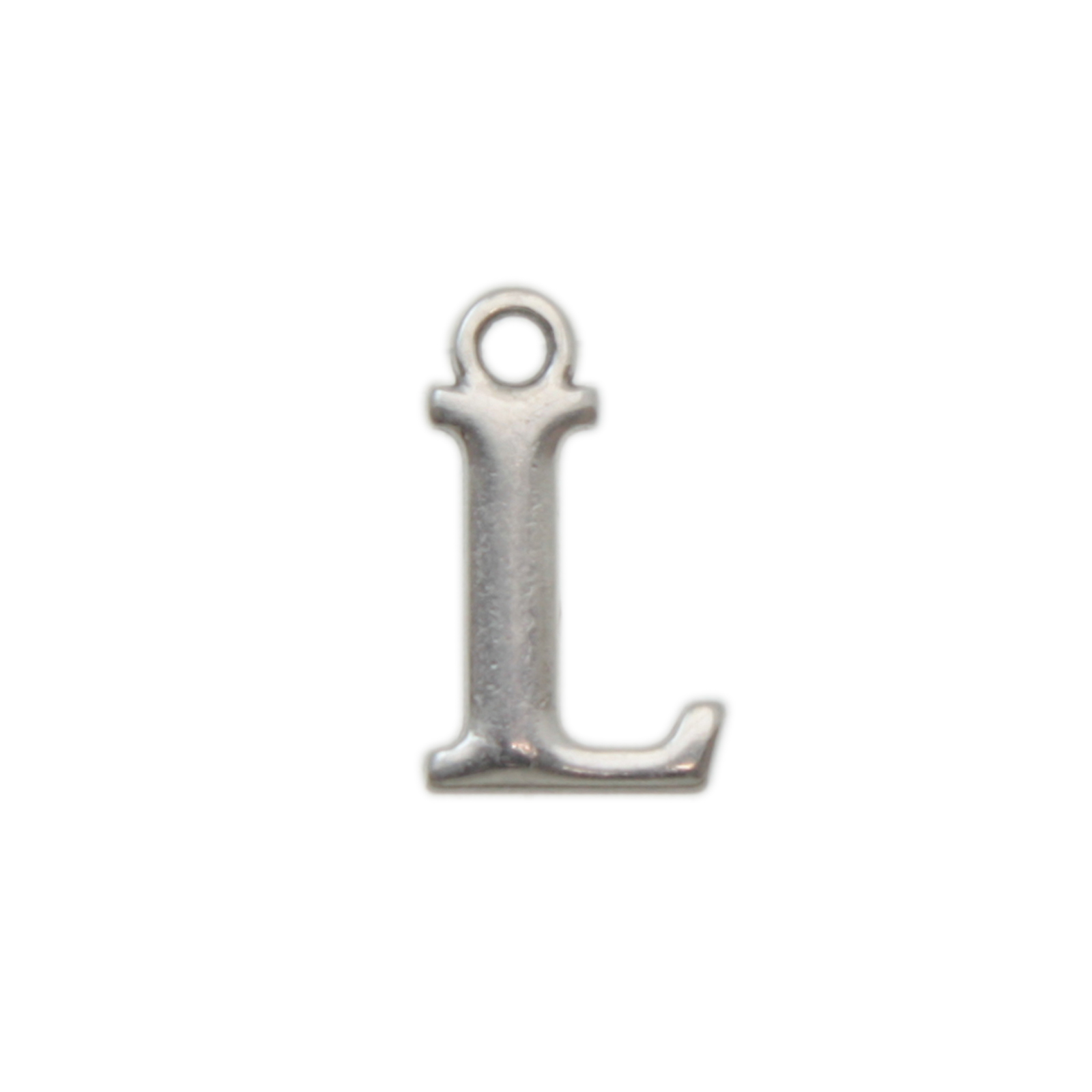 antique silver plated alphabet charm letter l | 1pc