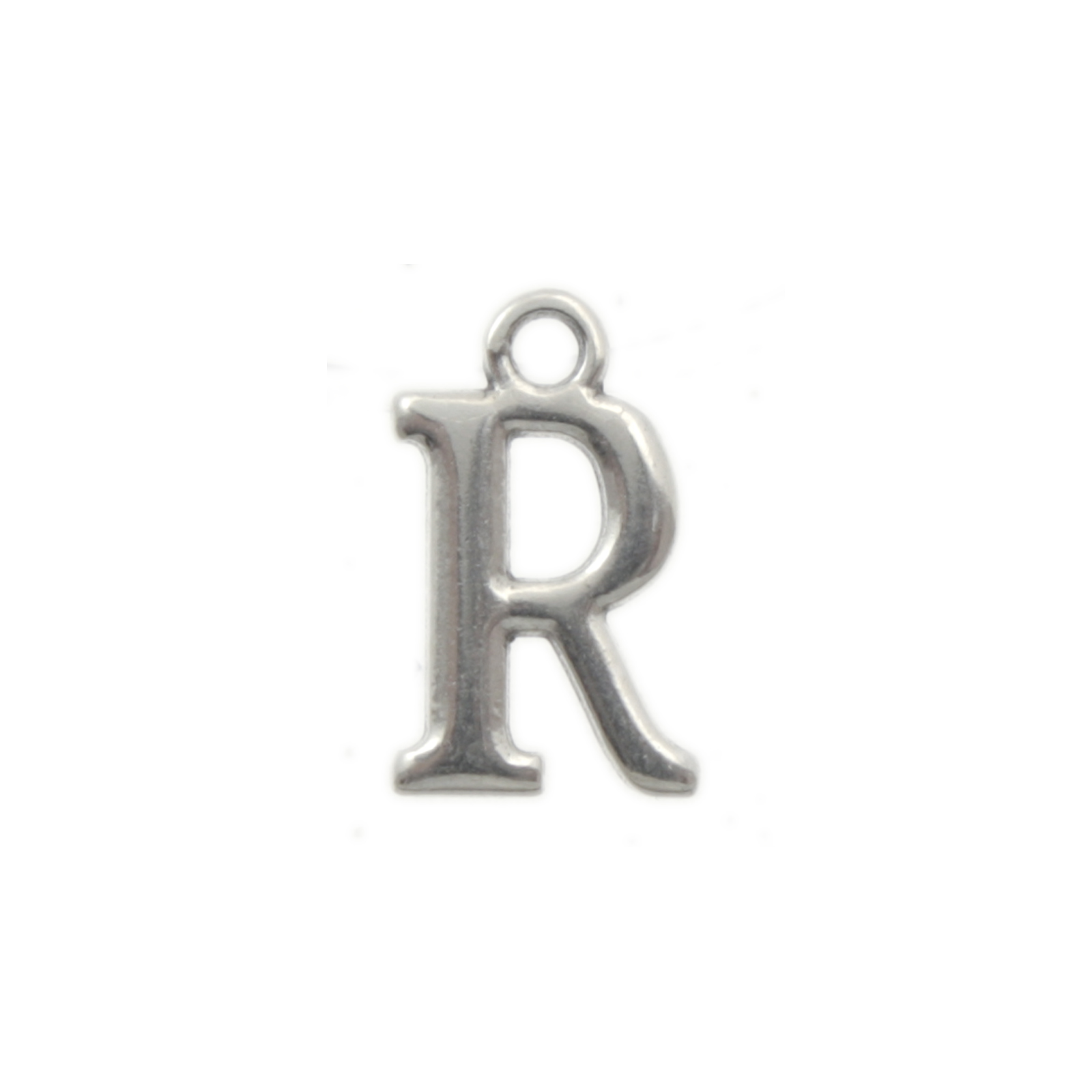 antique silver plated alphabet charm letter r | 1pc