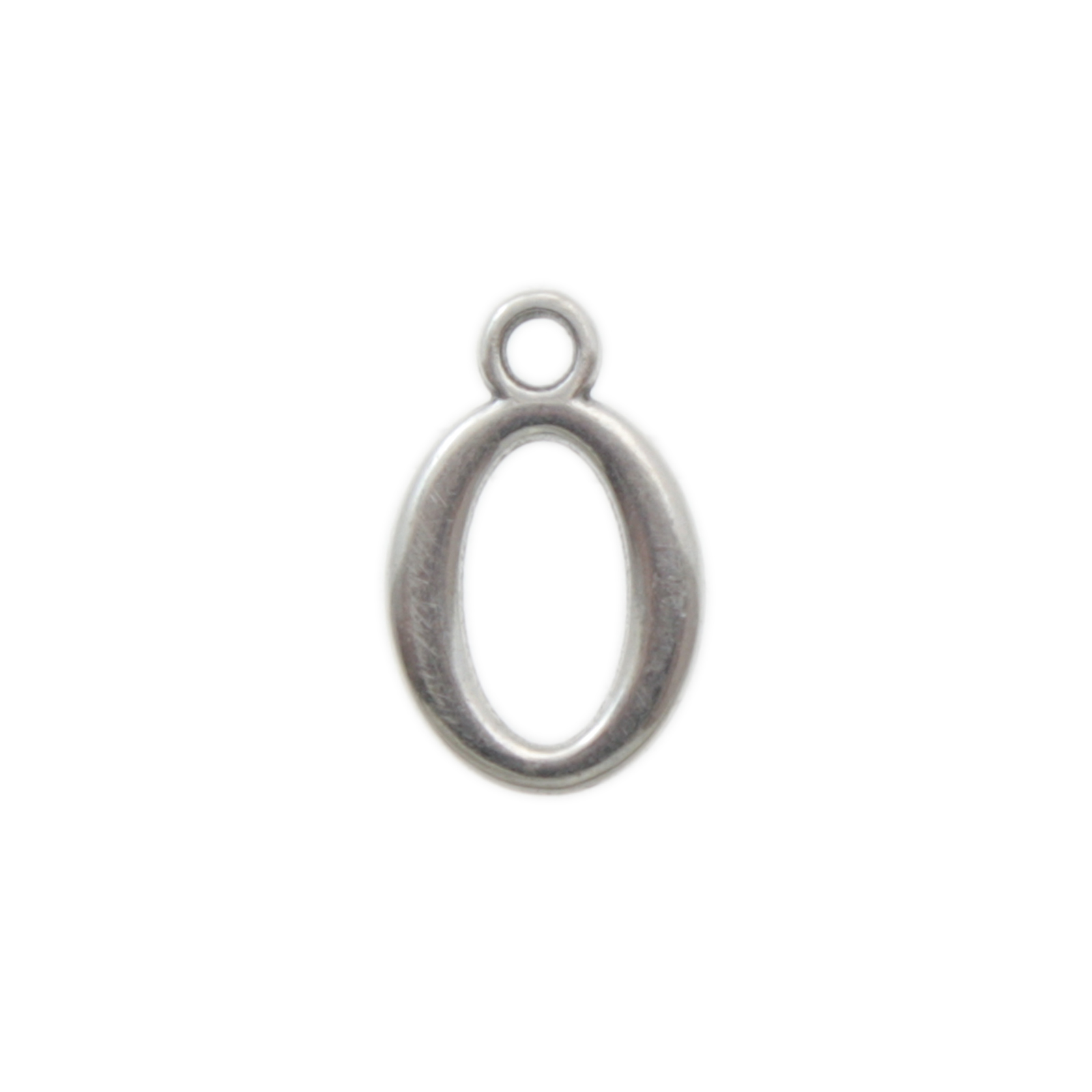 antique silver plated alphabet charm letter o | 1pc