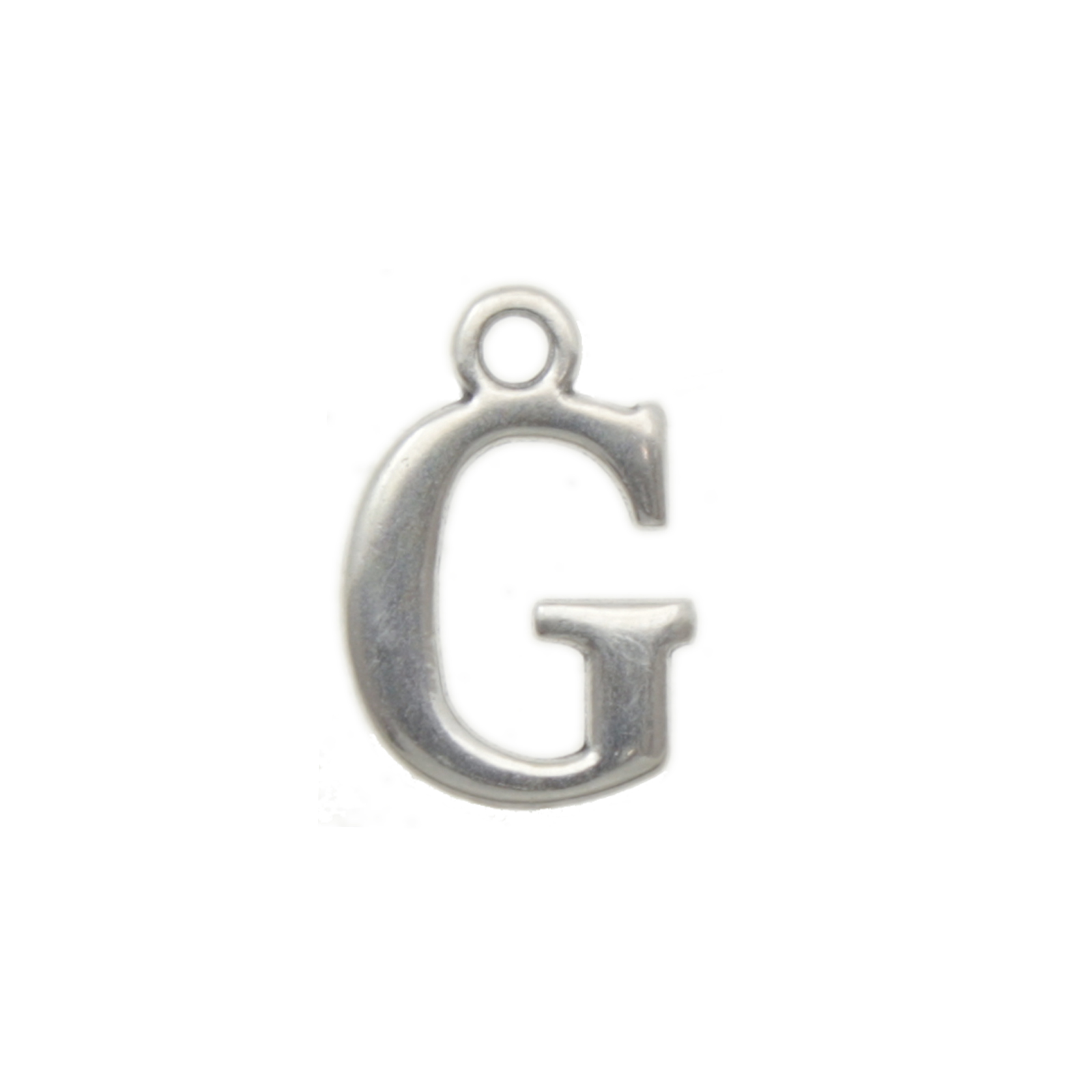 antique silver plated alphabet charm letter g | 1pc