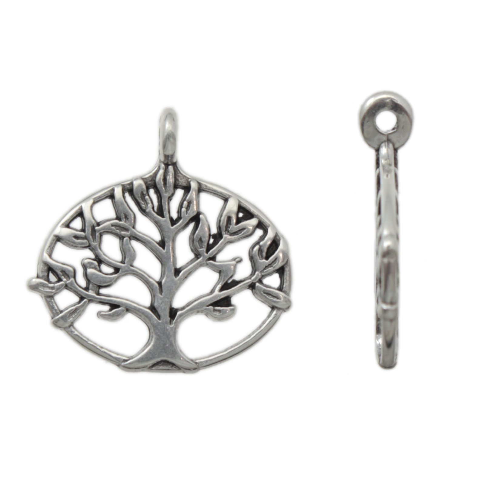 antique silver plated tree pendant 27x21mm | 1pc