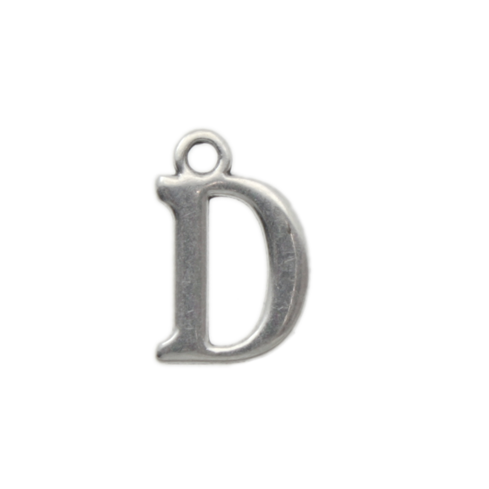 antique silver plated alphabet charm letter d | 1pc