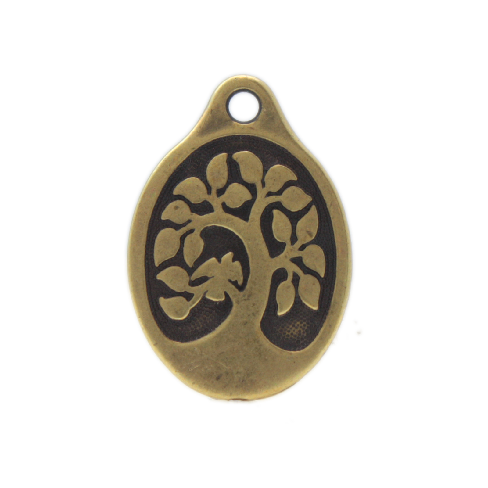 antique brass plated tree charm 25x18mm | 1pc