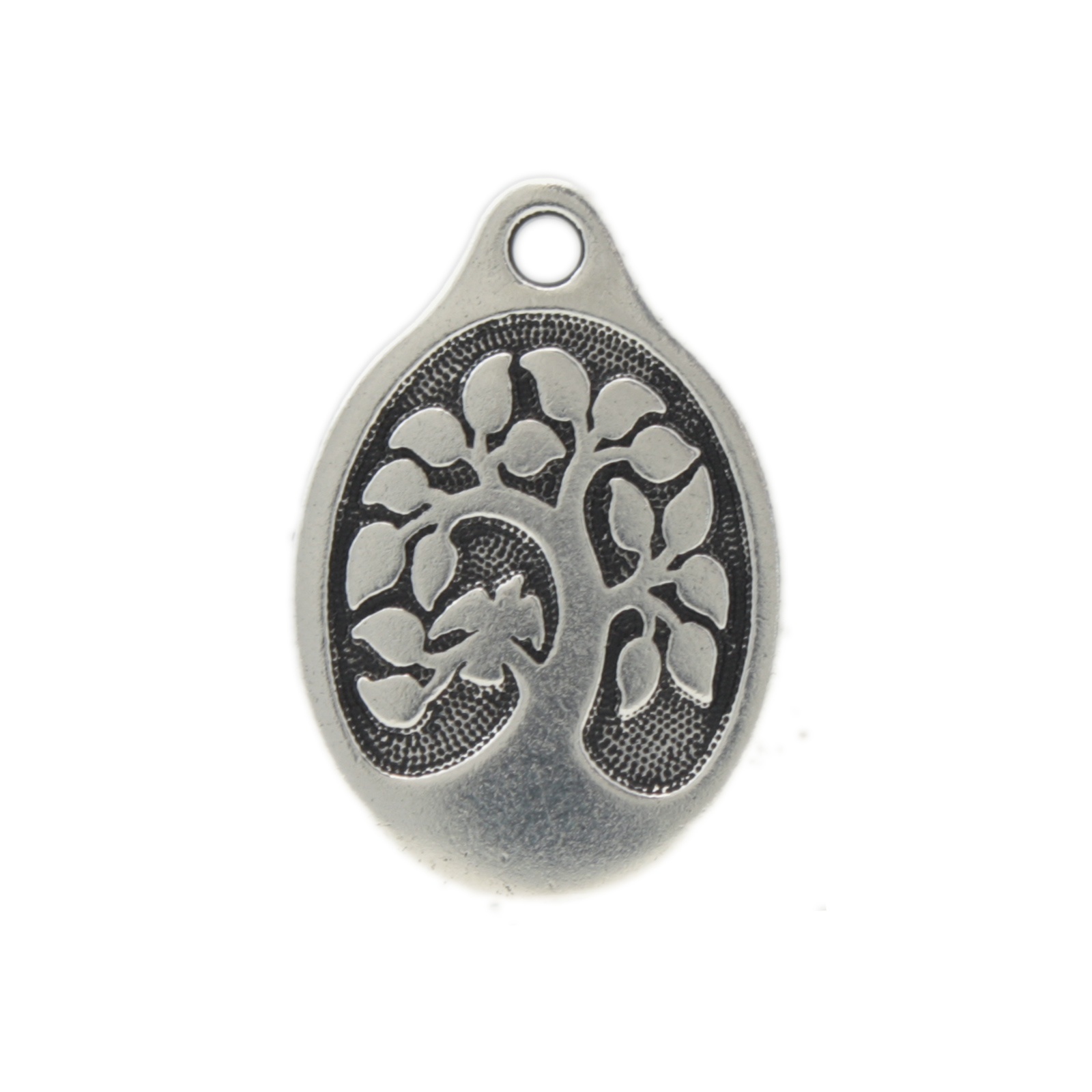 antique silver plated tree charm 25x18mm | 1pc