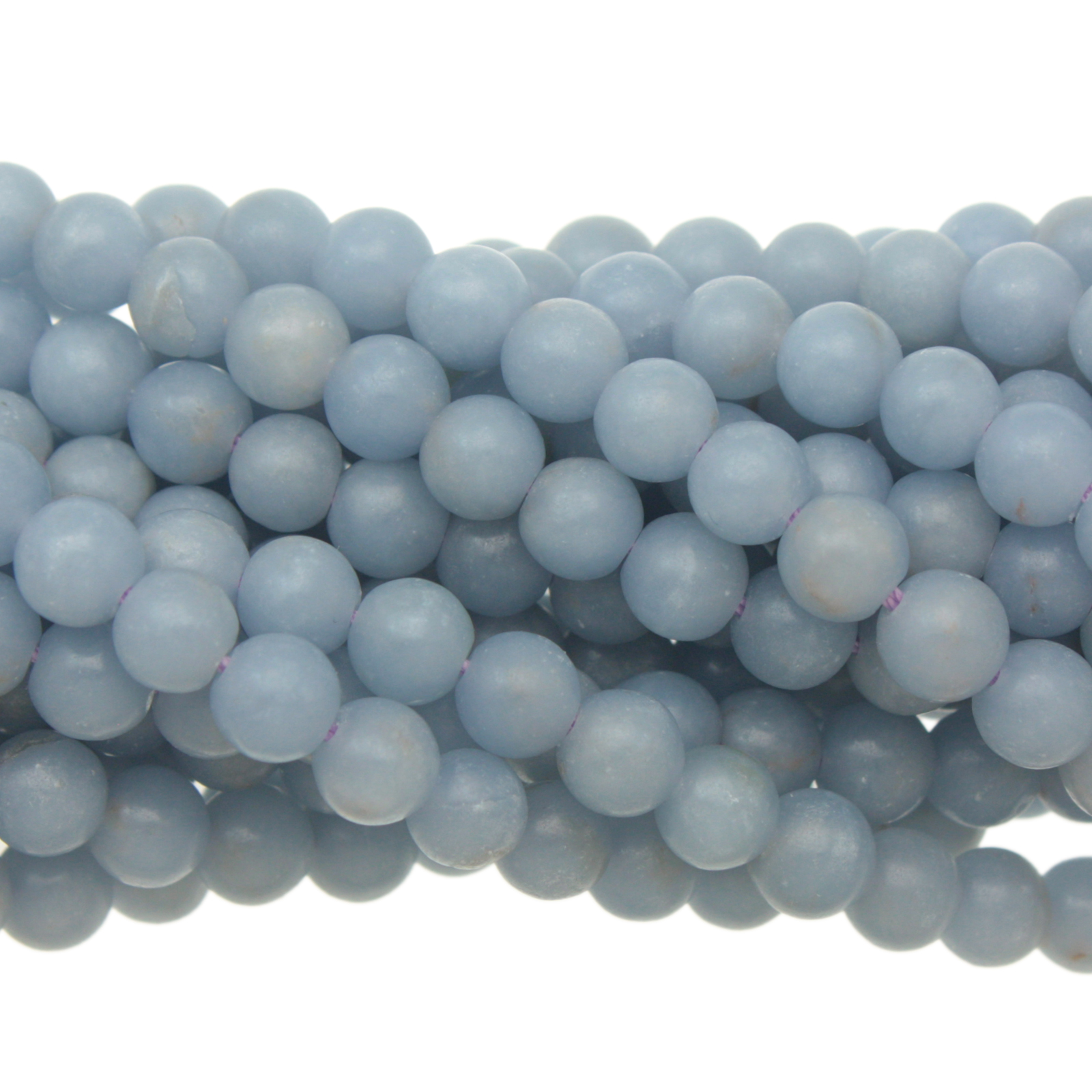 blue angelite smooth round 6mm | 16-inch strand