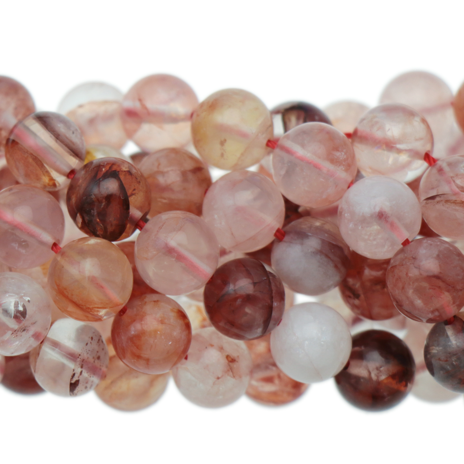 red quartz smooth round 8mm | 10pc