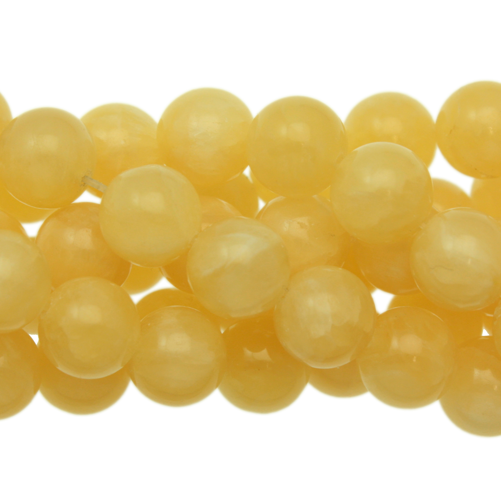 yellow jade smooth round 10mm | 10pc