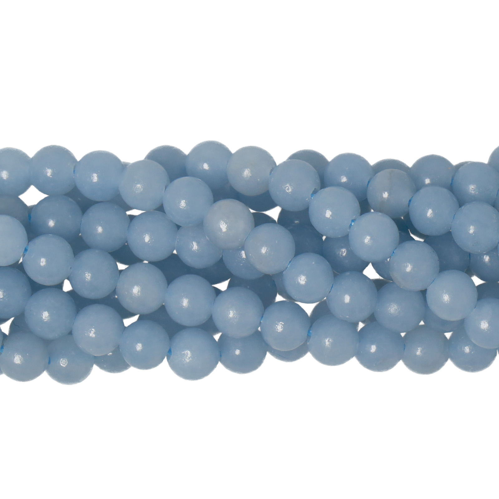 blue angelite smooth round 4mm | 16-inch strand