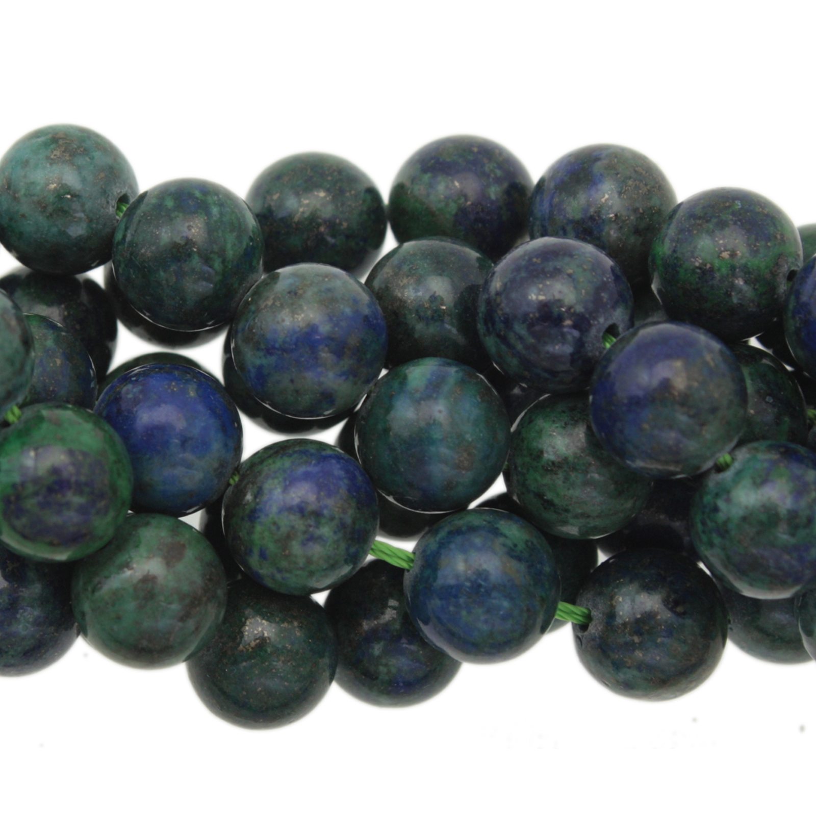 lapis chrysokoll (dyed) glatt runde 10mm | 10st