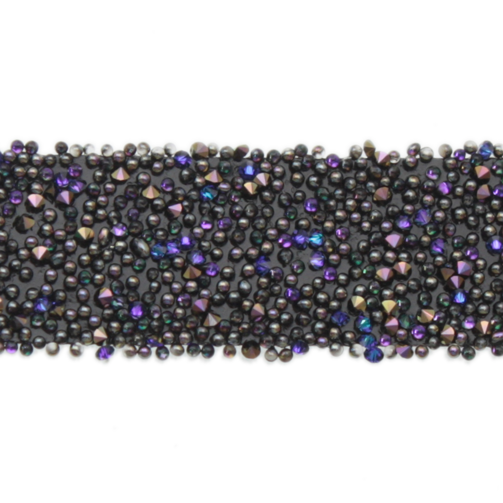 crystal fabric - crystal heliotrope - black nastro 10mm | 16cm