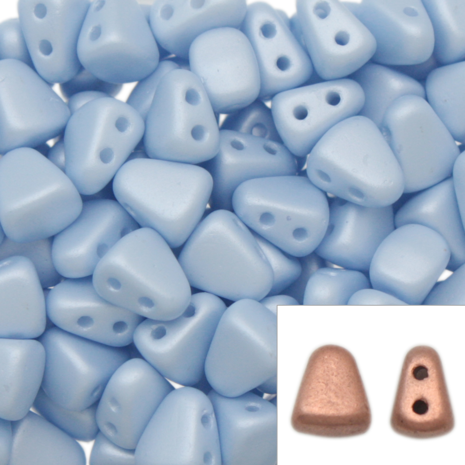czech glass nib-bit beads - blue pearl - 6x5mm | 10gr