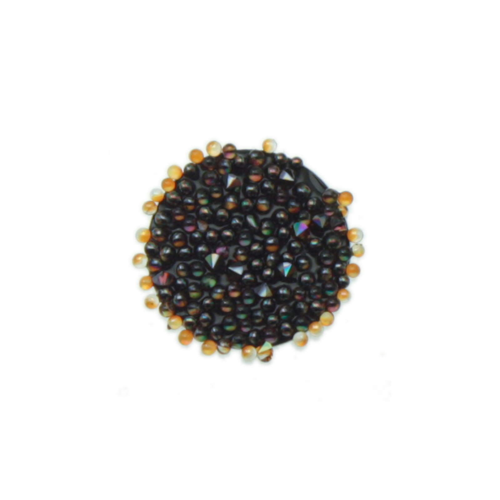 crystal fabric - crystal copper - black tondo 10mm | 4st