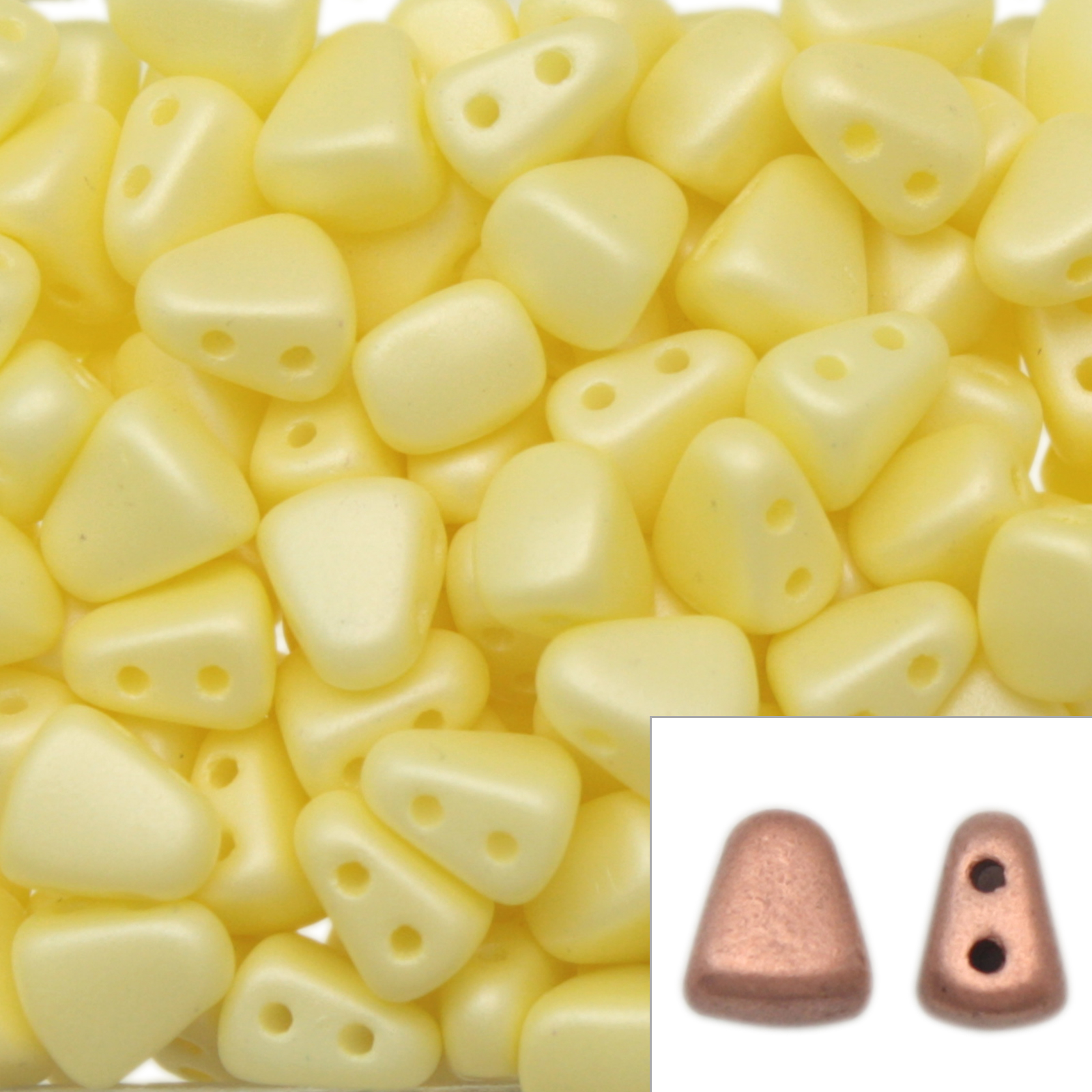 czech glass nib-bit beads - yellow pearl - 6x5mm | 10gr
