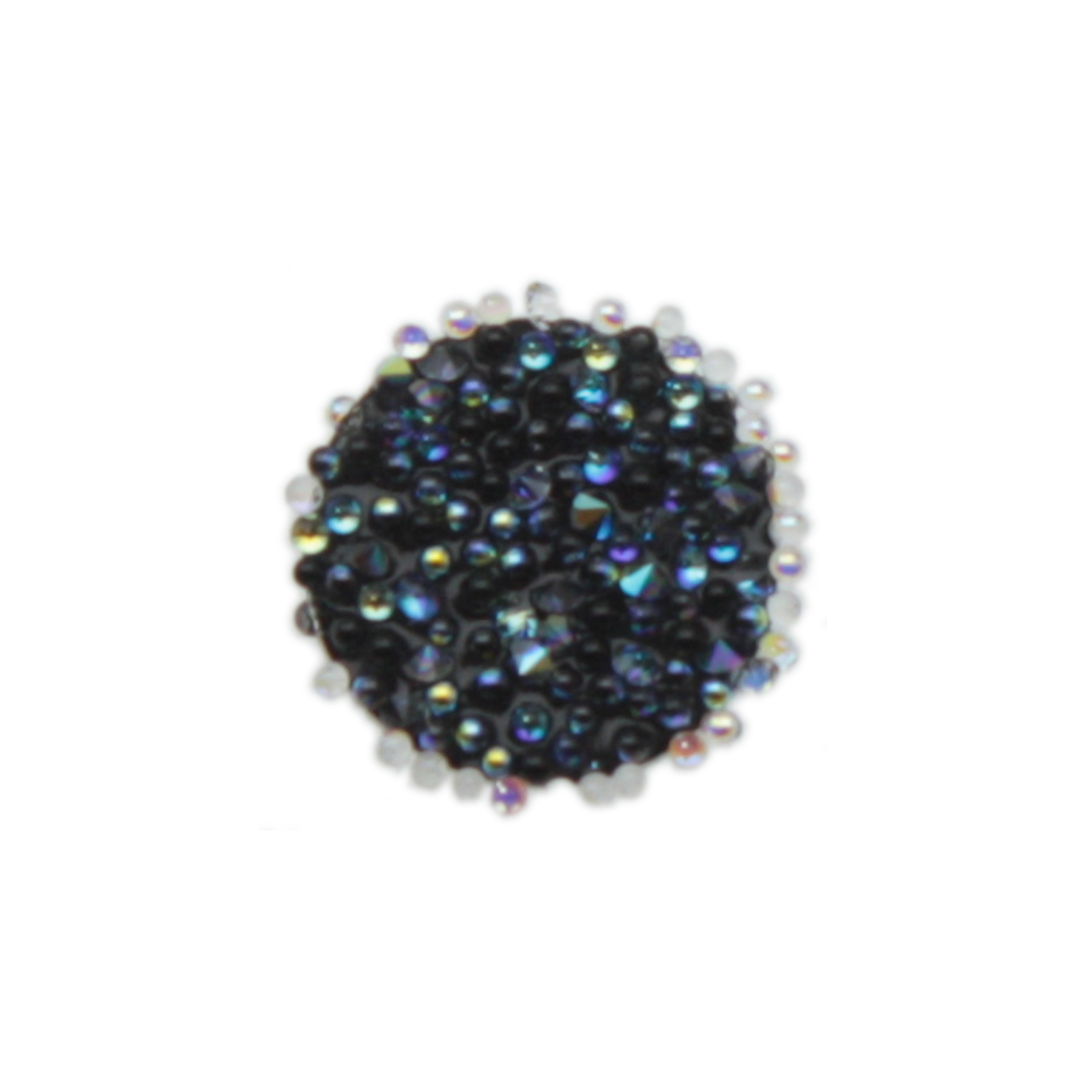 crystal fabric - jet ab - black tondo 10mm | 4st