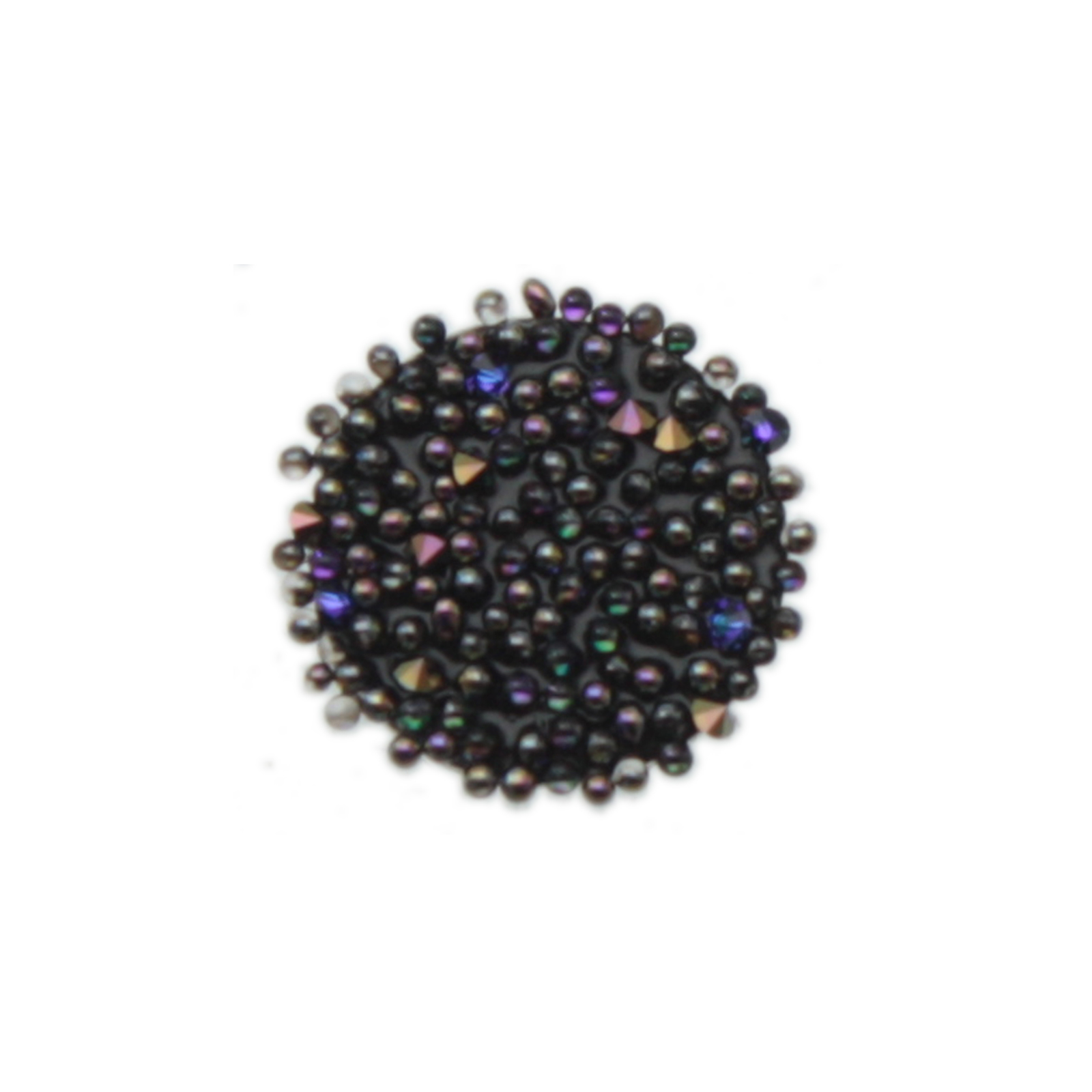 crystal fabric - crystal heliotrope - black tondo 10mm | 4st