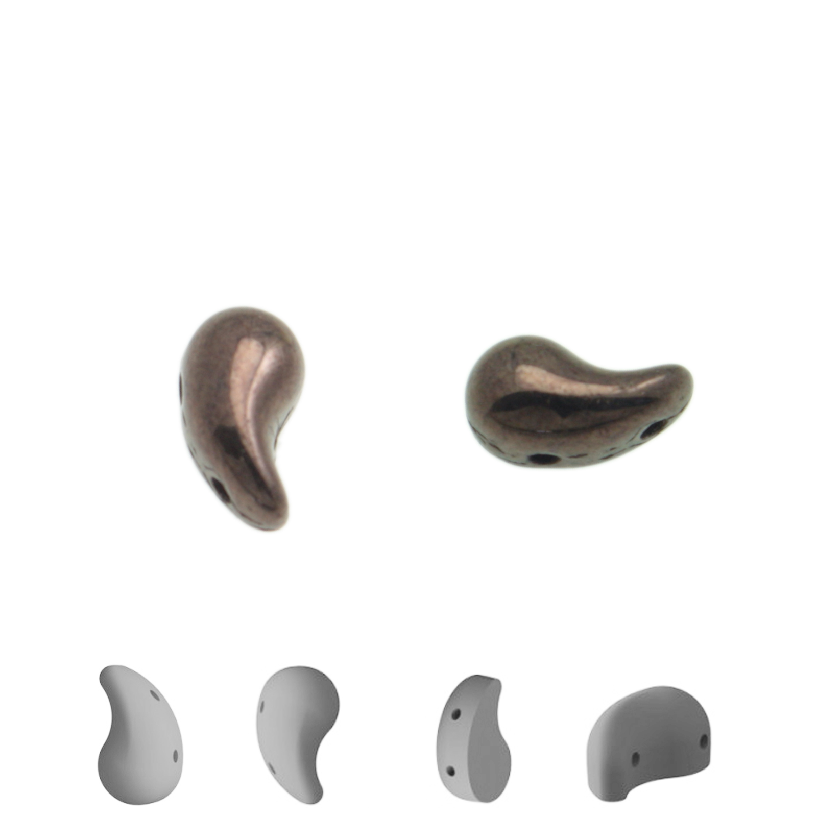zoliduo glasperlen jet copper 8x5mm - recht | 30st