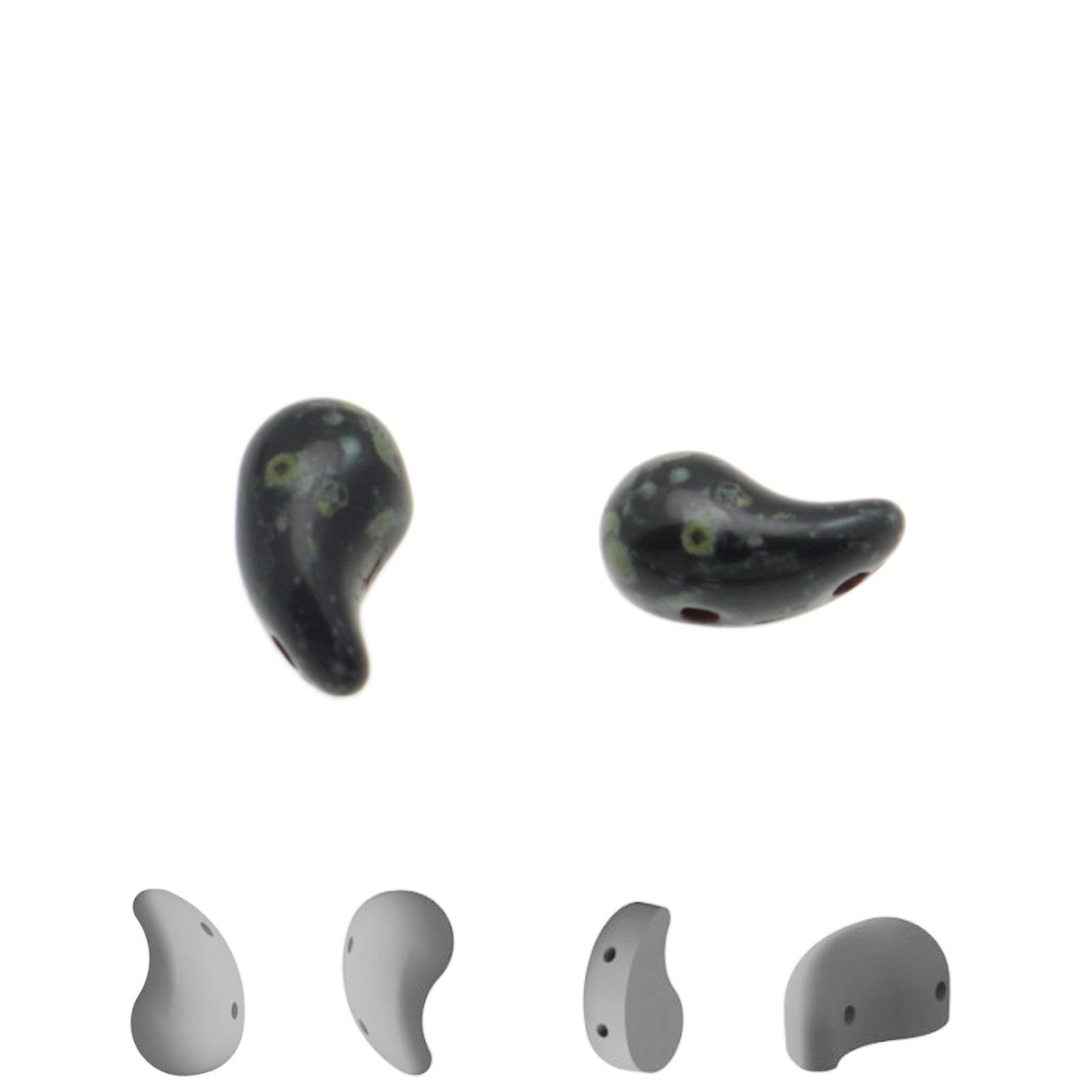 zoliduo glasperlen jet travertin 8x5mm - recht | 30st