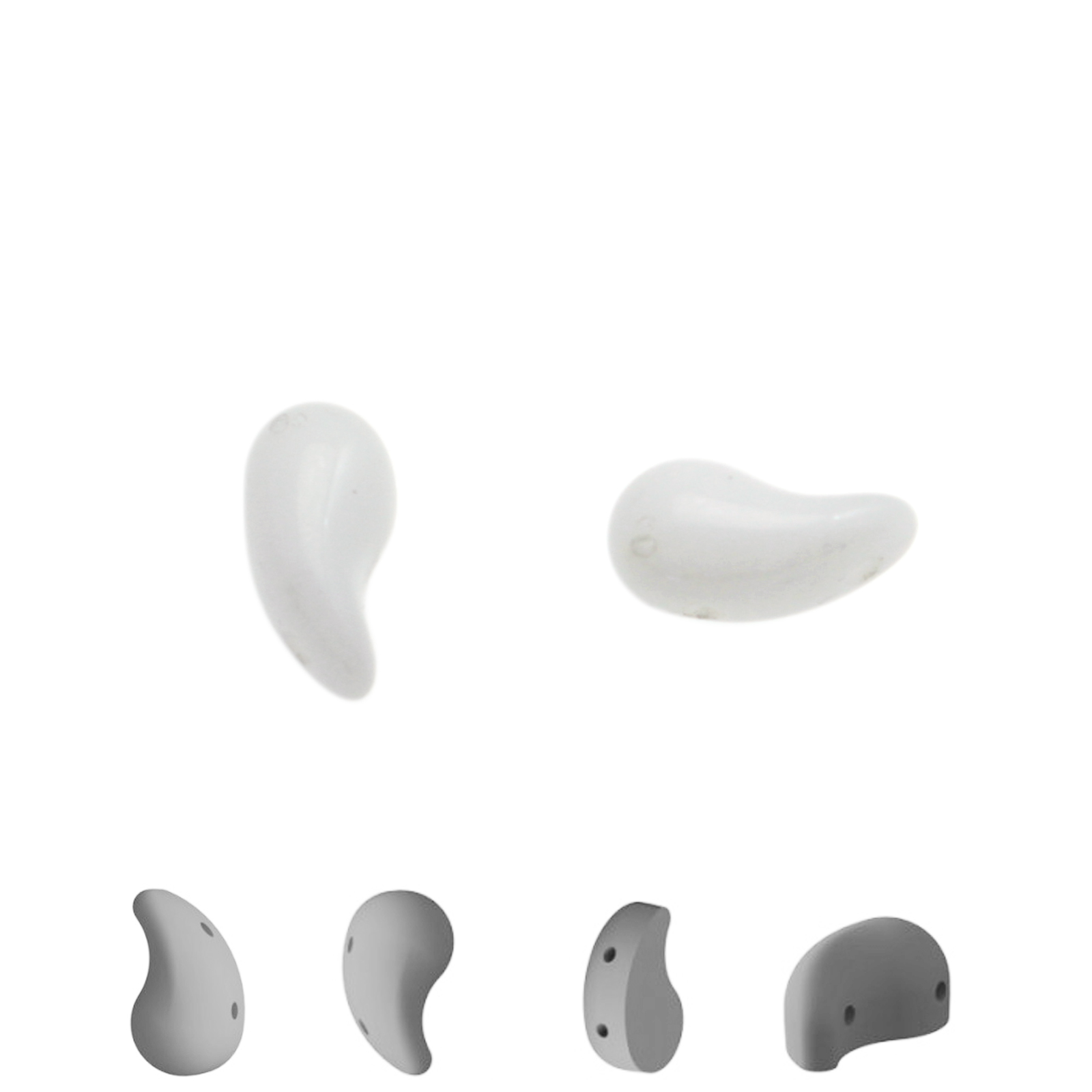 czech glass zoliduo beads luster white 8x5mm - right side | 30pc