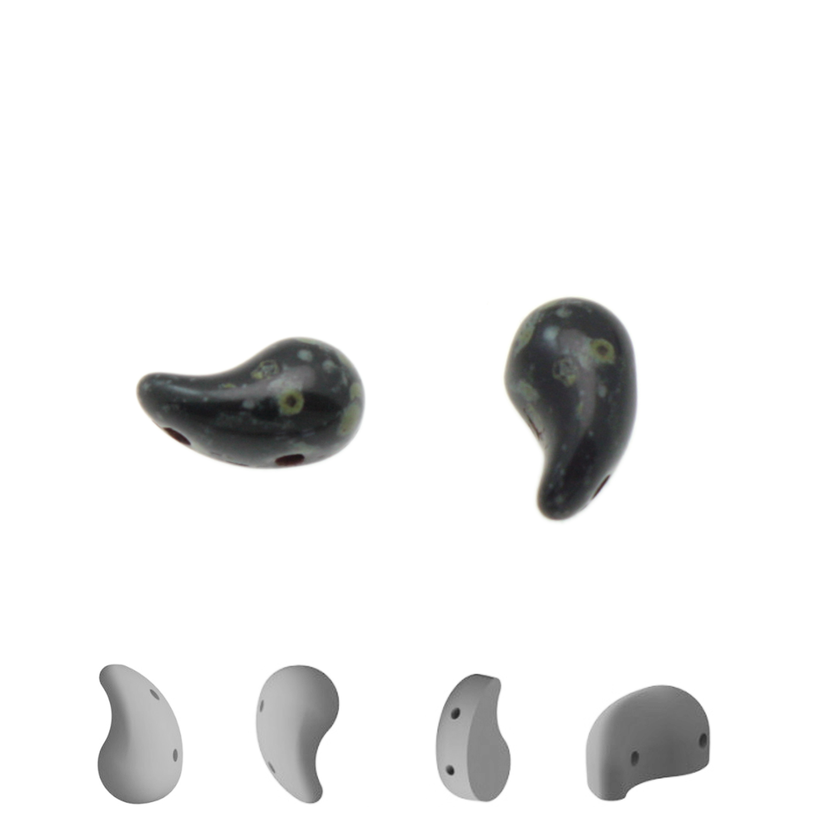 zoliduo glasperlen jet travertin 8x5mm - links | 30st