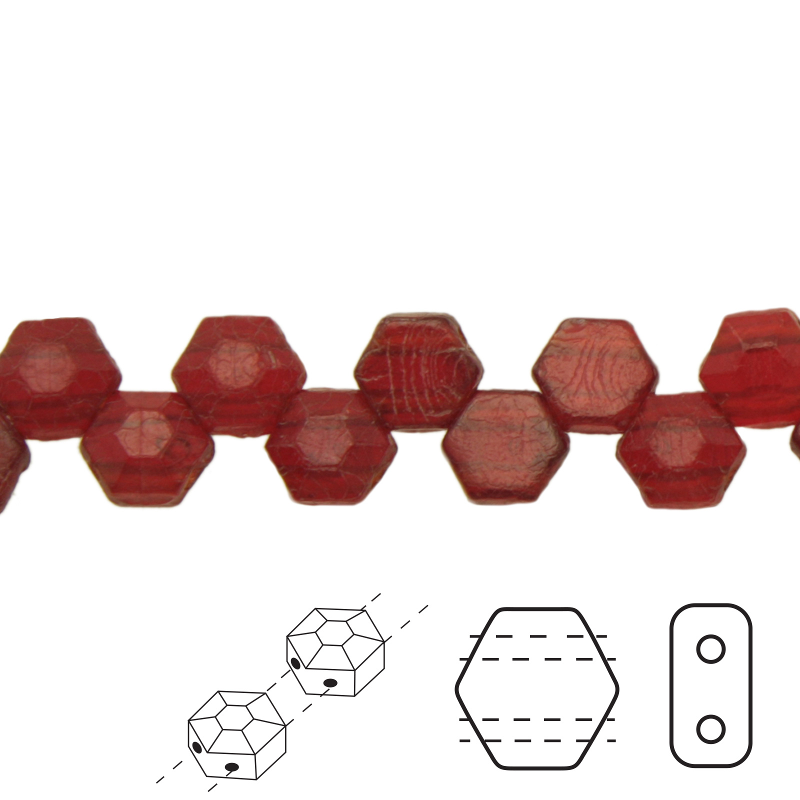 honeycomb jewel glasperlen luster light siam 6mm | 30st