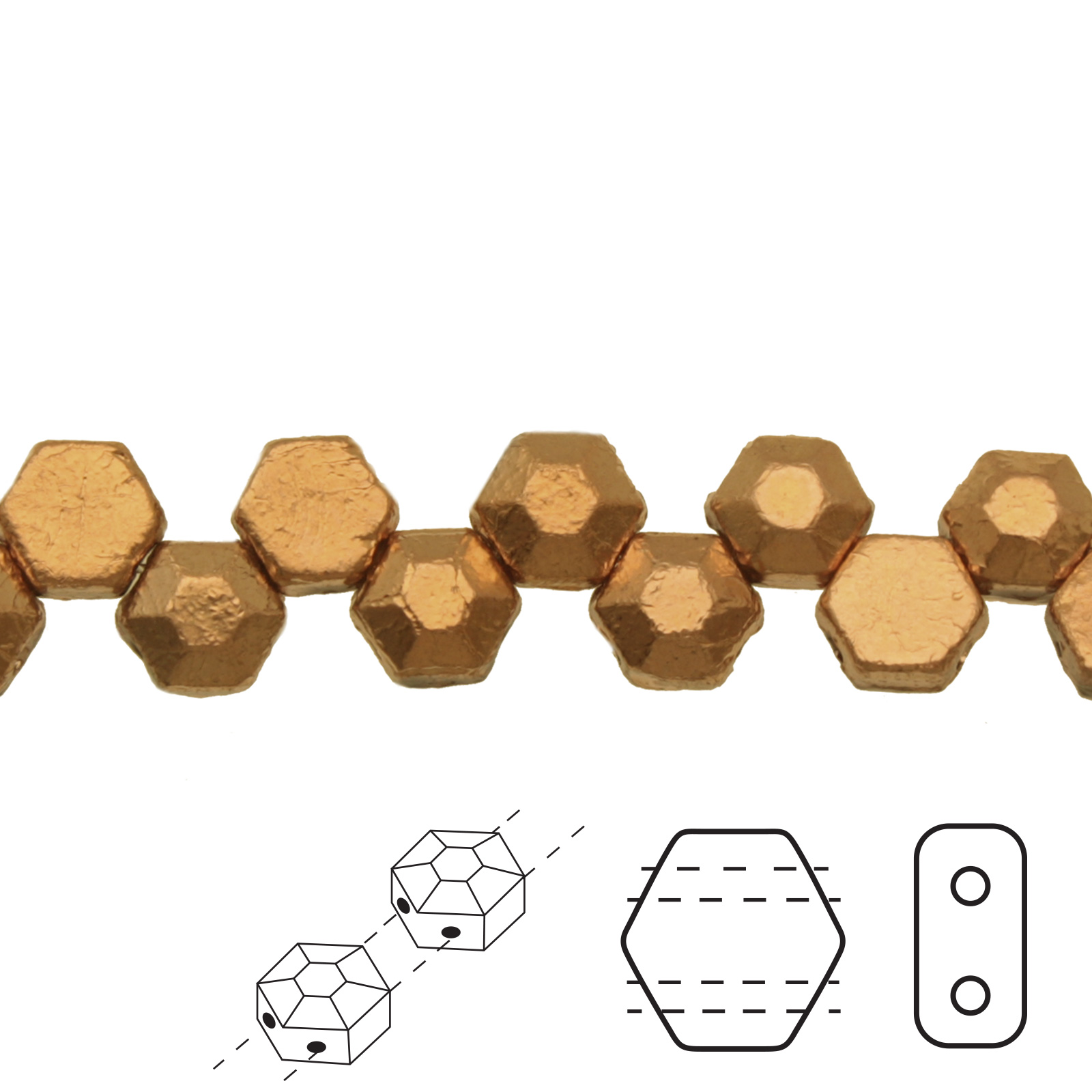 honeycomb jewel glasperlen crystal capri gold 6mm | 30st