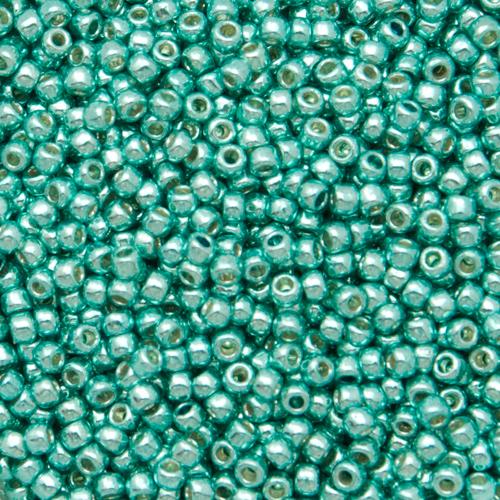 rocaille toho seed beads 11/0 permanent finish galvanized green teal (pf561) | 10gr