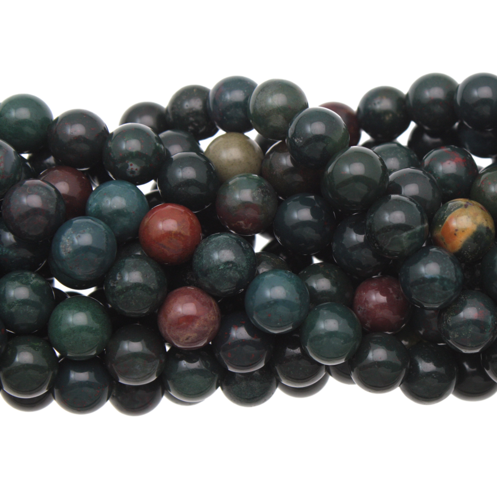 bloodstone smooth round 8mm | 16-inch strand
