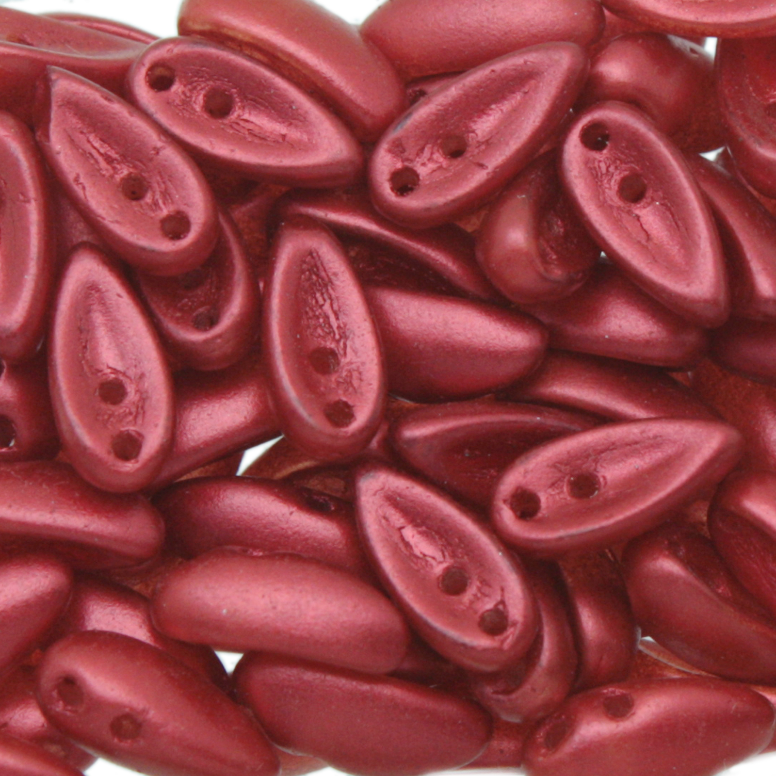 czech glass chilli beads - metallic lava red - 11x4mm | 50pc