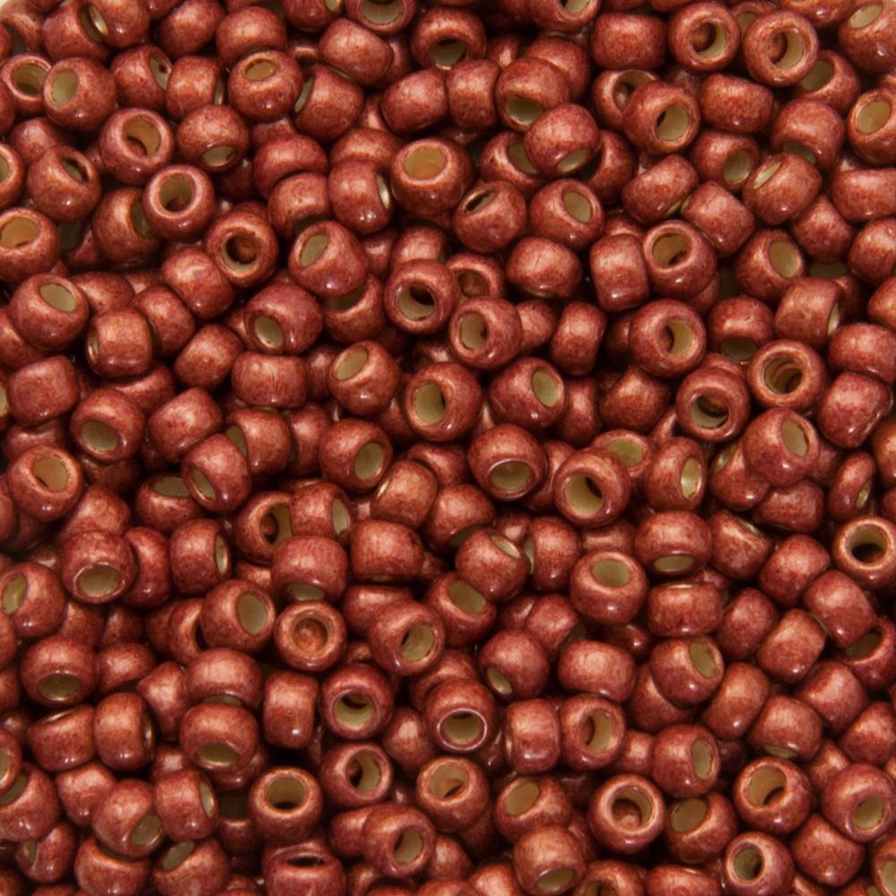 saatperlen toho 8/0 permanent finish matte galvanized bricik red (pf564f) | 10gr