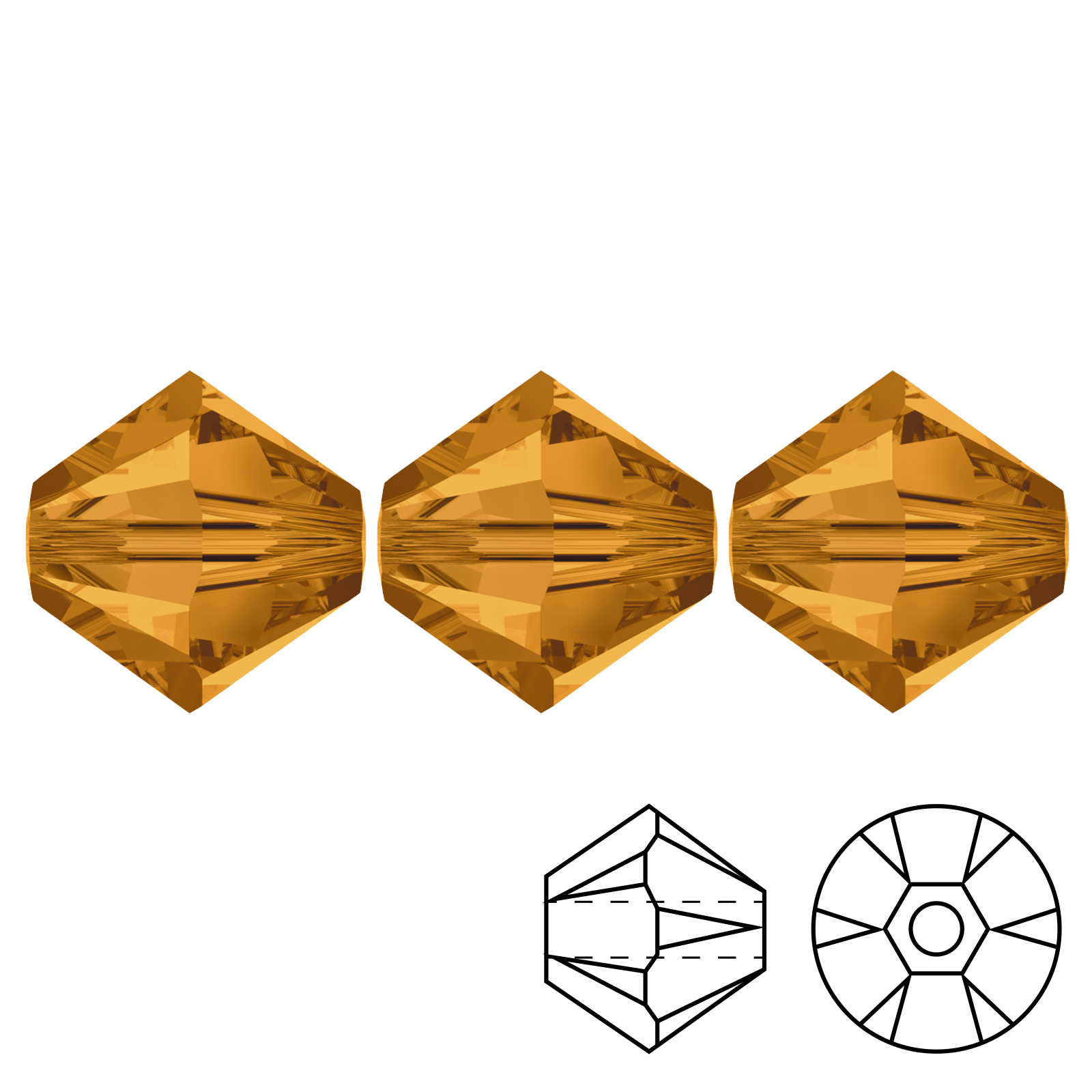 bicone (5328) topaz 4mm | 48pc