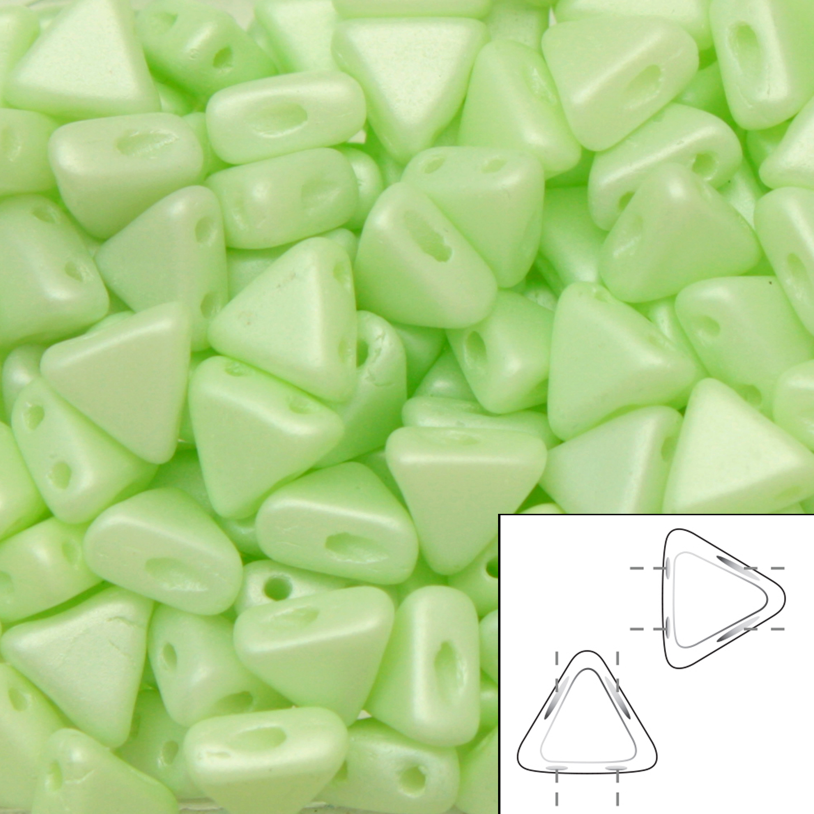 kheops par puca beads - pearl green - 6mm | 10gr