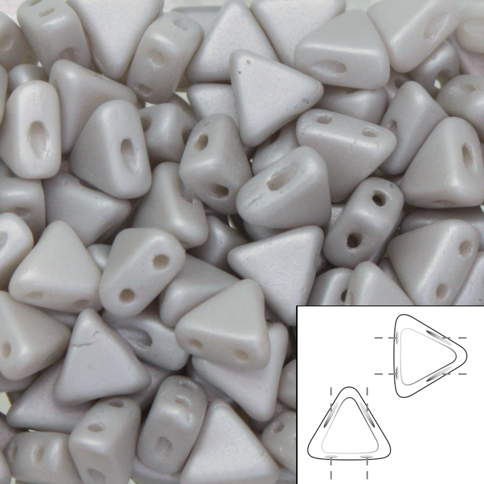 kheops par puca glasperlen - pearl grey - 6mm | 10gr