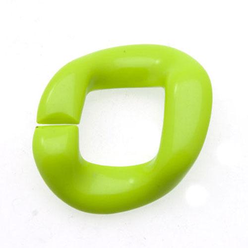 fluo green resin link - oval twist 50x40mm | 2pc