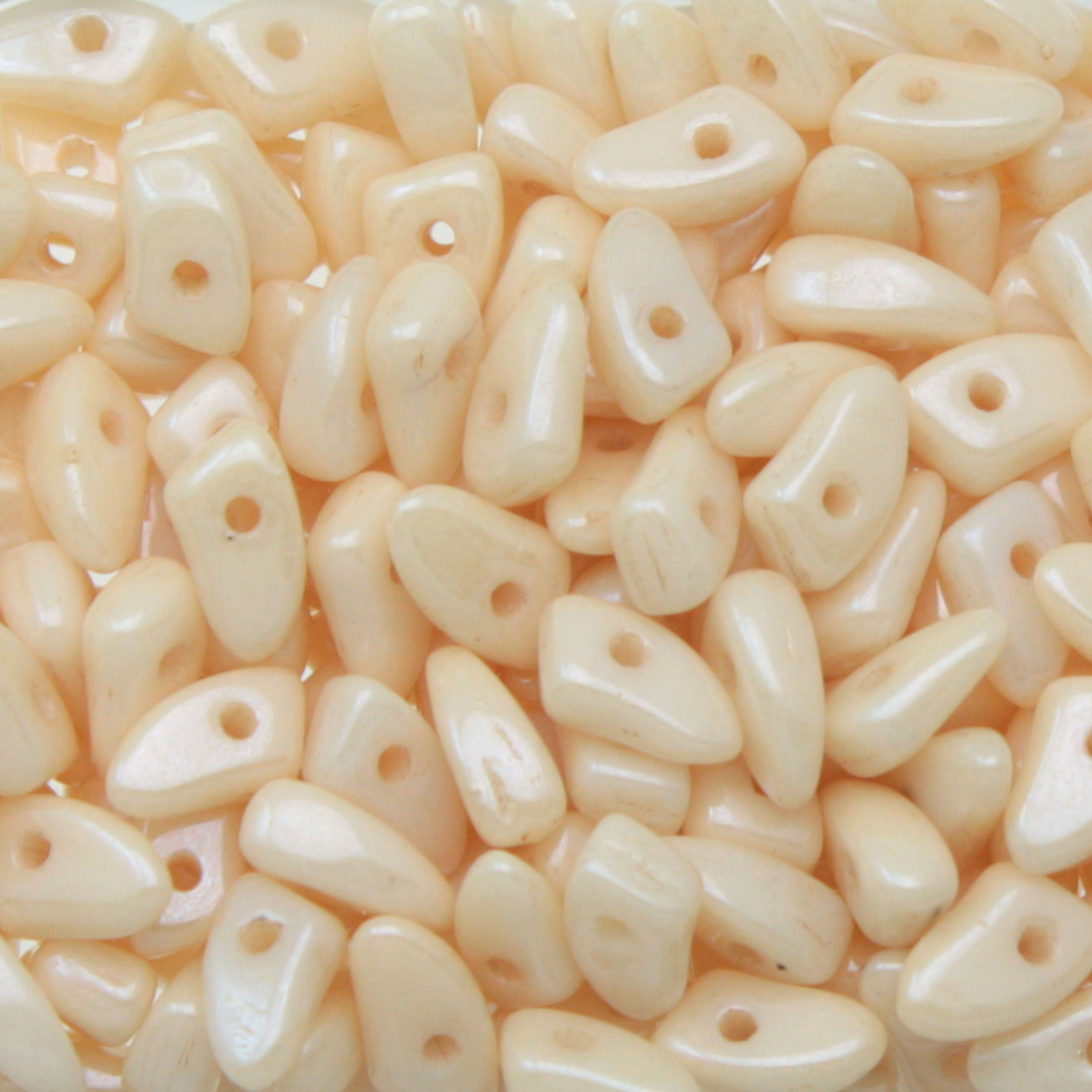 czech glass prong beads - opaque luster champagne - 6x3mm | 5gr