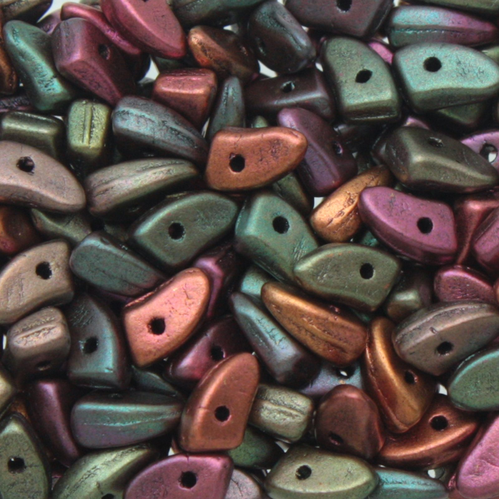 czech glass prong beads - crystal violet rainbow - 6x3mm | 5gr