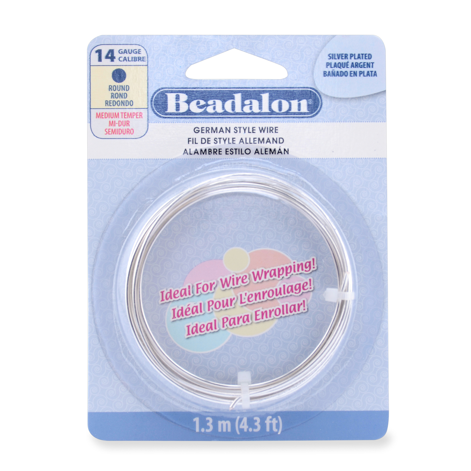 german style wire silver - diameter 1,6mm - 1,3mt spool | 1pc