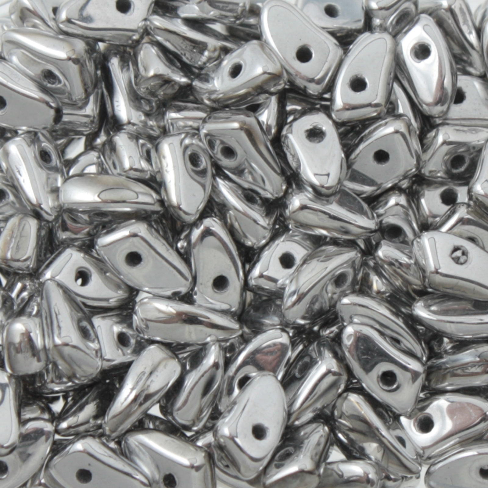 czech glass prong beads - crystal aluminum - 6x3mm | 5gr