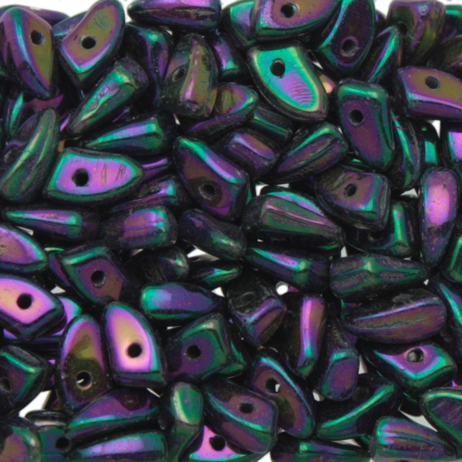 czech glass prong beads - metallic iris purple - 6x3mm | 5gr