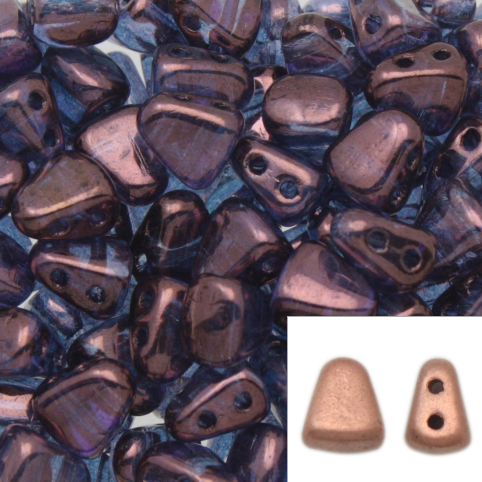 nib-bit glasperlen luster transparent amethyst 6x5mm | 10gr