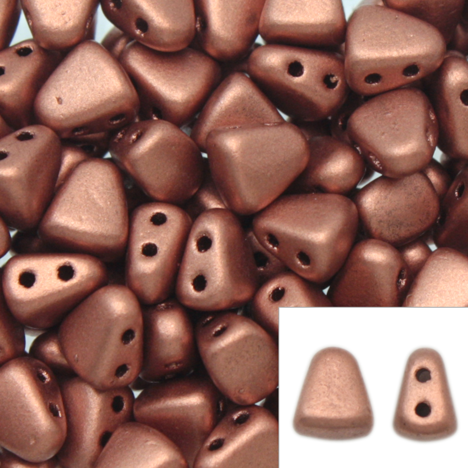 czech glass nib-bit beads - matte metallic copper - 6x5mm | 10gr