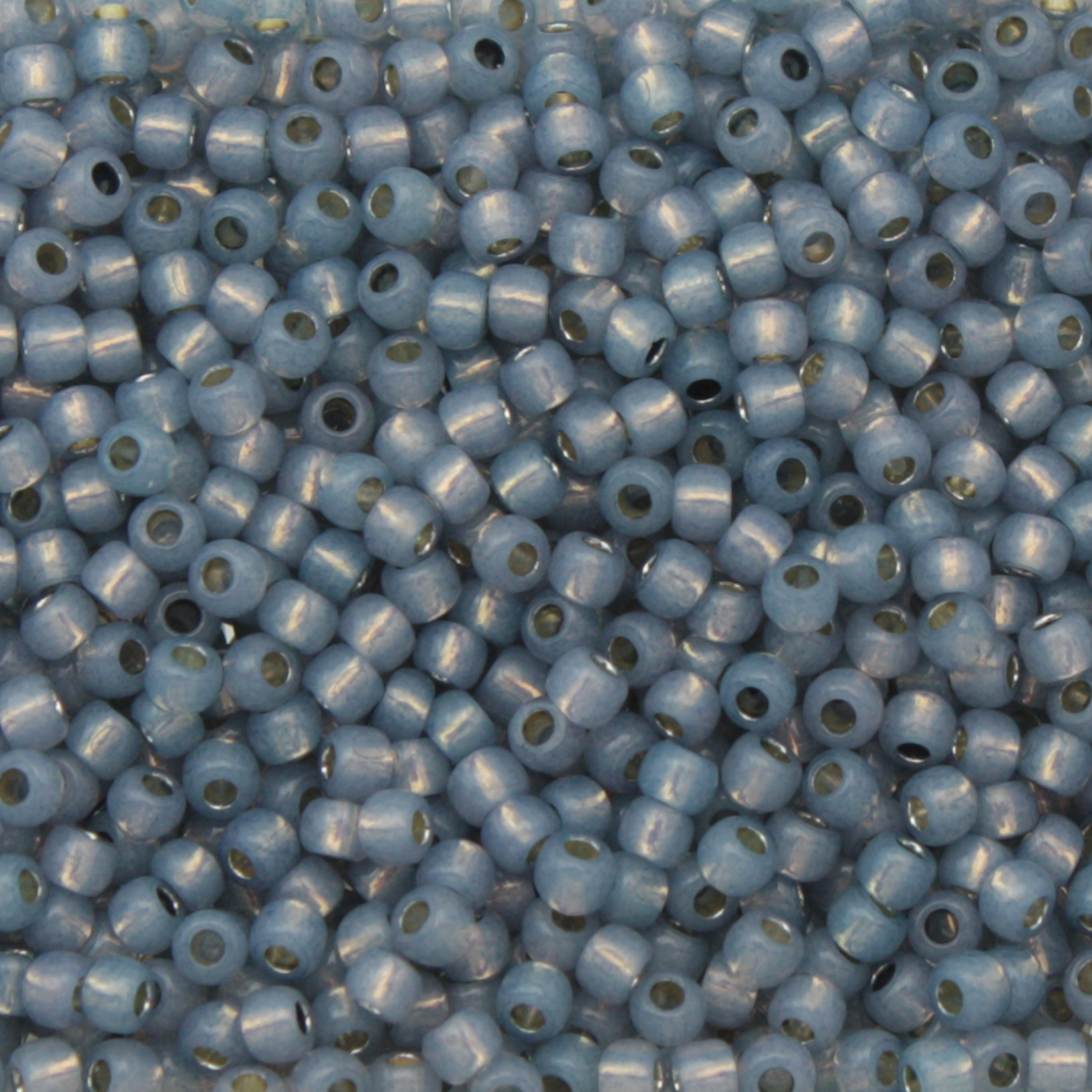 rocaille toho seed beads 11/0 - permanent finish - silver-lined milky montana blue (pf2102) | 10gr