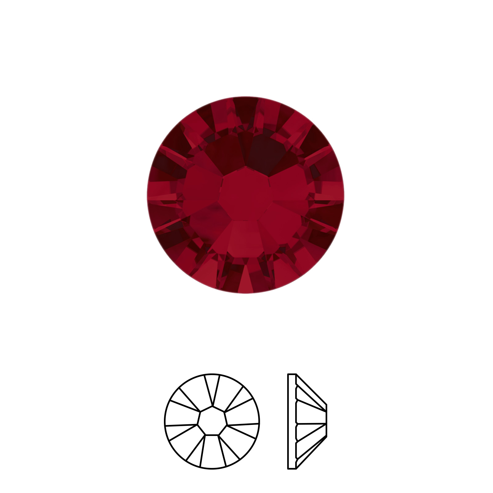 xilion rose flatback (2058) siam ss09 (2,50-2,70mm) | 48st