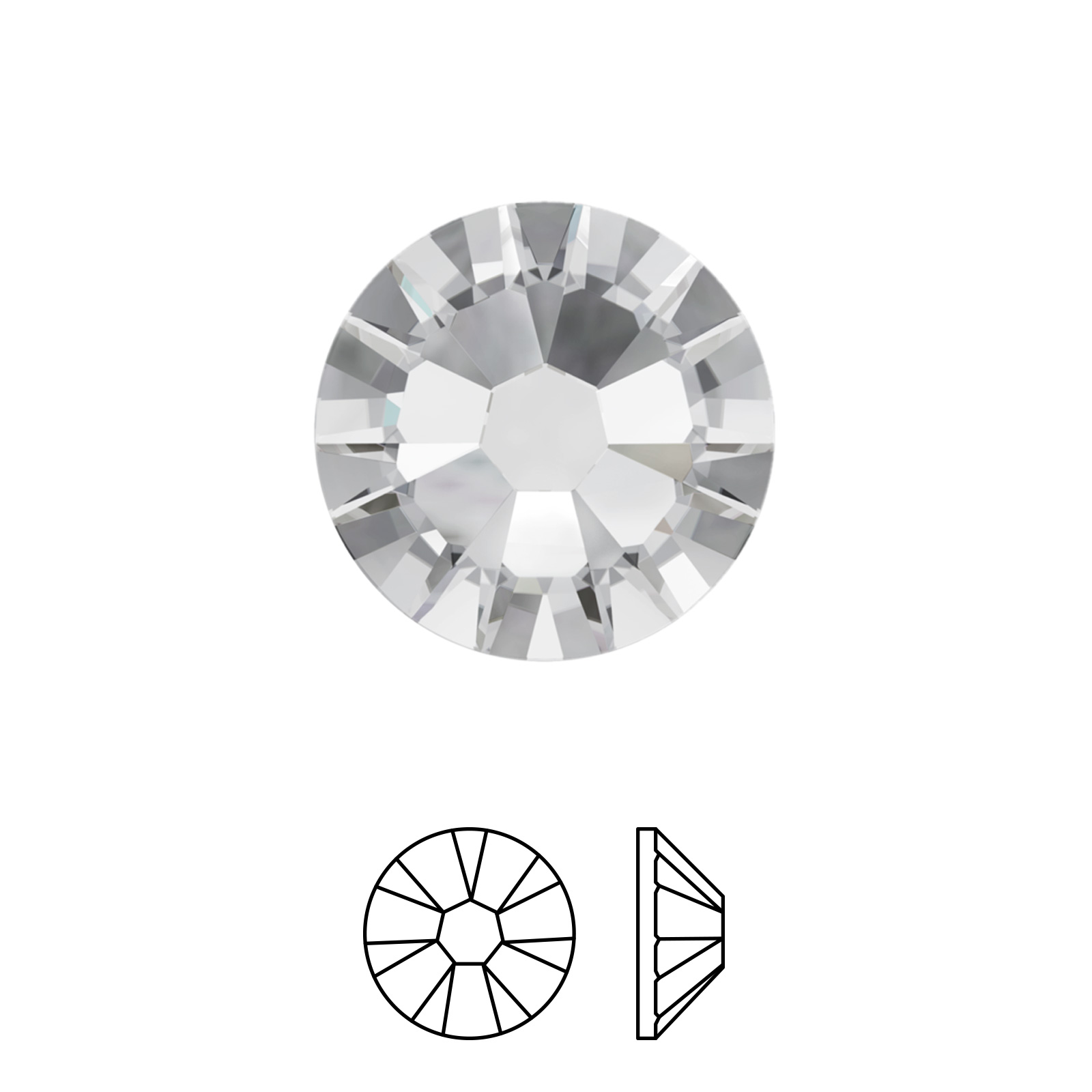 xilion rose flatback (2058) crystal ss09 (2,50-2,70mm) | 48st
