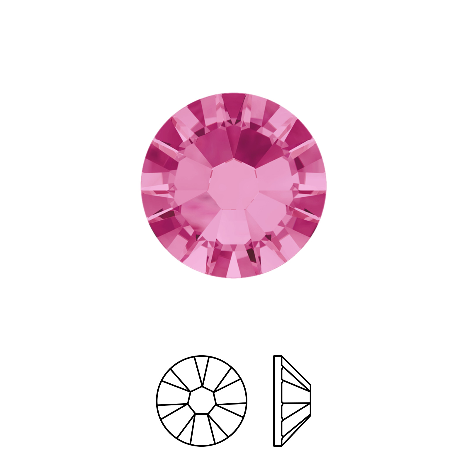 xilion rose flatback (2058) rose ss09 (2,50-2,70mm) | 48st
