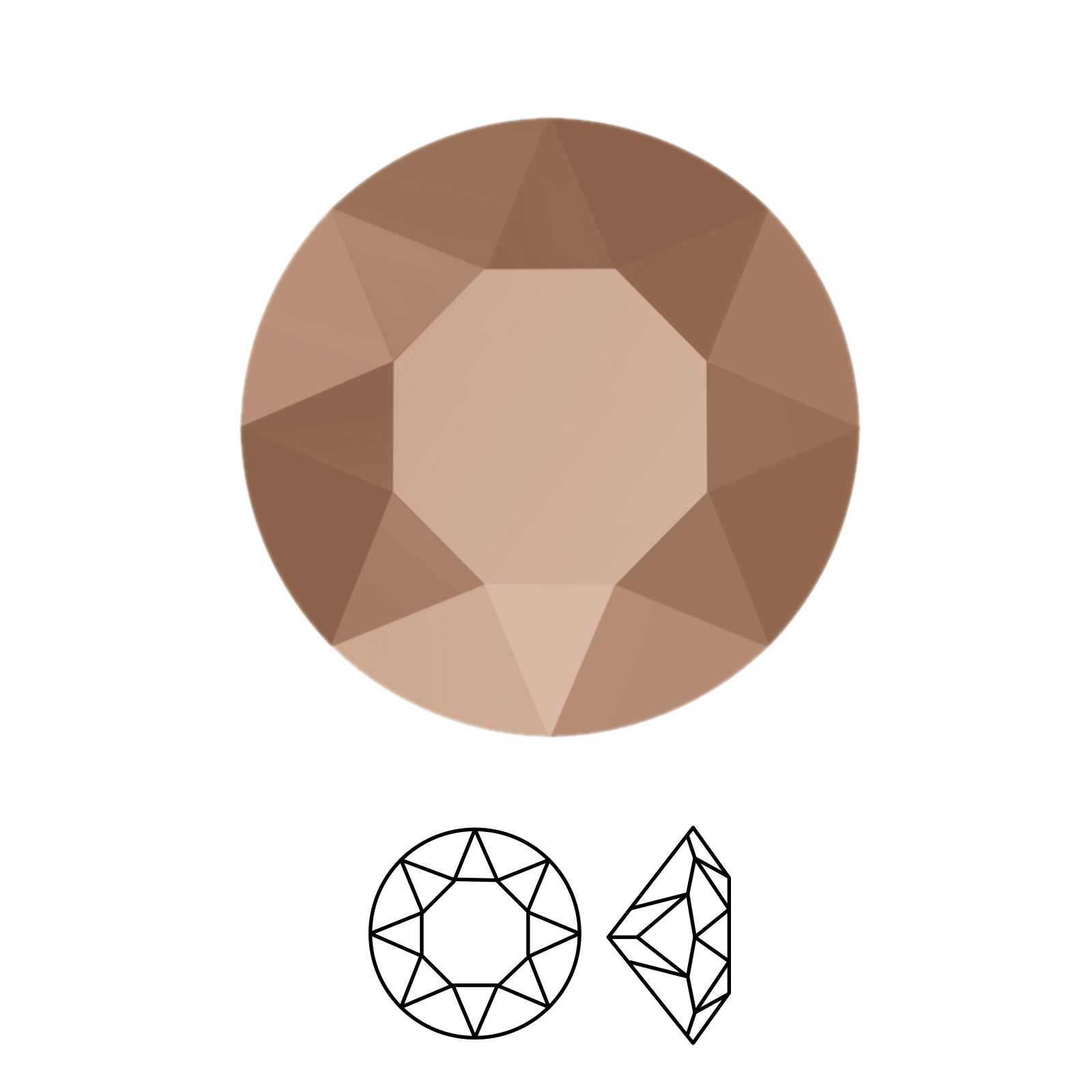 chaton (1088) crystal rose gold ss39 (8,16-8,41mm) | 4st