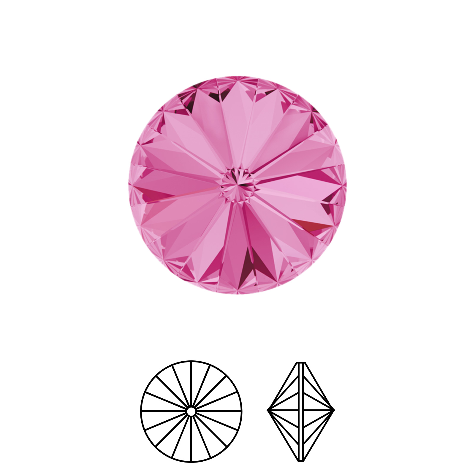rivoli (1122) rose 12mm | 2pc